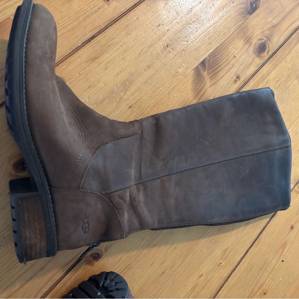 UGG Brown Heeled Boots with Elegant Simplicity